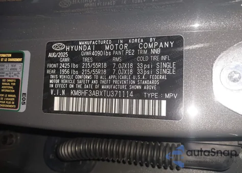 2026 Hyundai Kona Sel Sport z USA, uszkodzony, nr VIN KM8HF3ABXTU371114